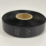 Этикетка состава атласная 25мм (процентовака) wool 70% acrylic 25% cashemere 5% черный (100 метров)