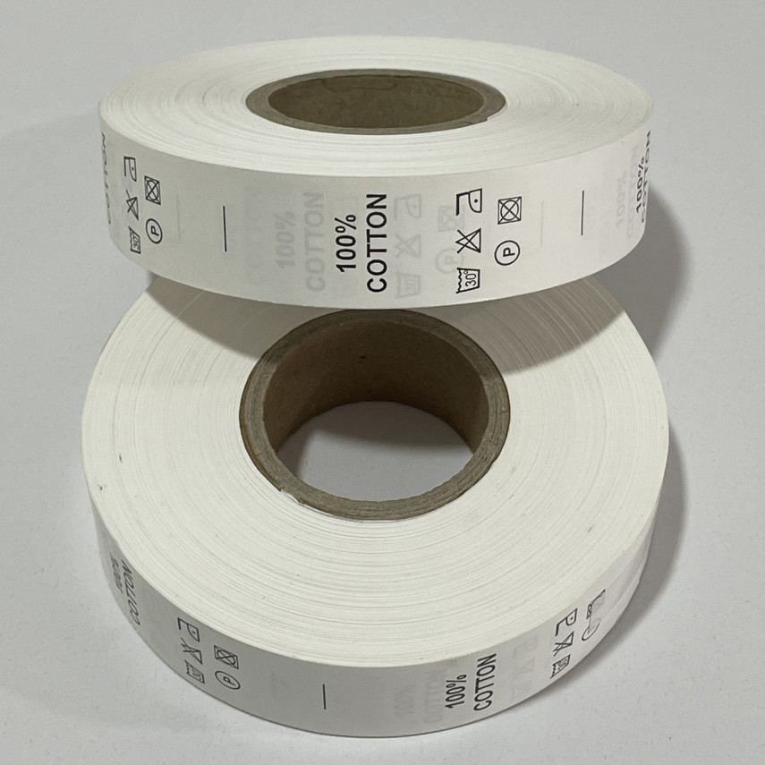 Этикетка состава 25мм (процентовака) cotton 100% (100 метров) Этикетка состава 25мм (процентовака) cotton 100% (100 метров)