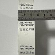 Этикетка состава 25мм (процентовка) Viscose 25% Polyester 75% (100 метров)