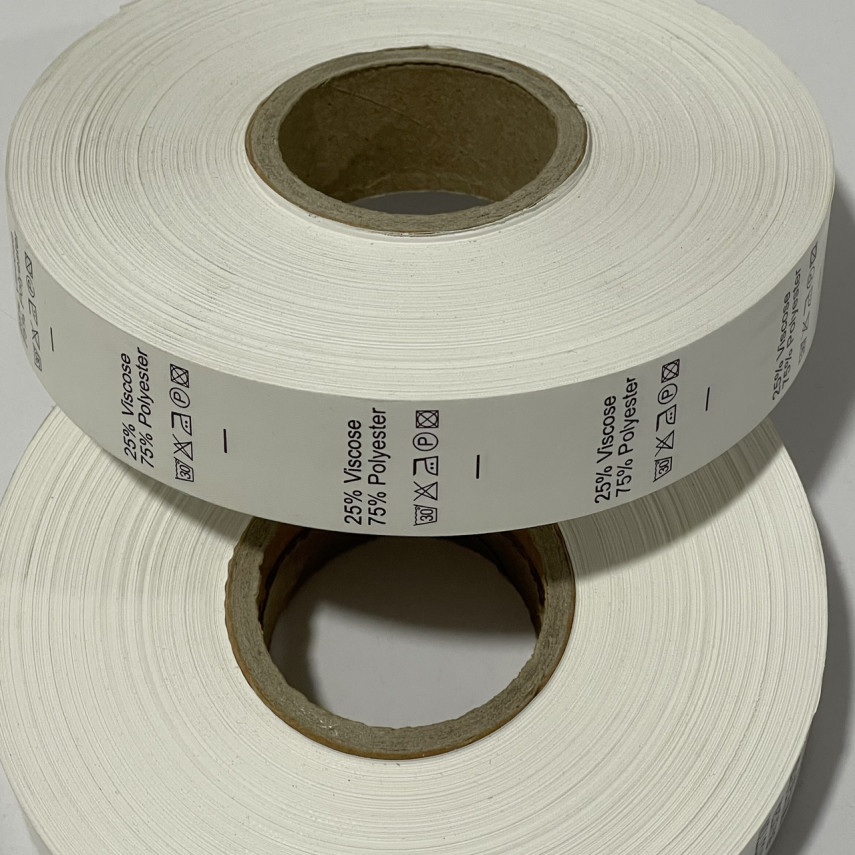 Этикетка состава 25мм (процентовка) Viscose 25% Polyester 75% (100 метров)
