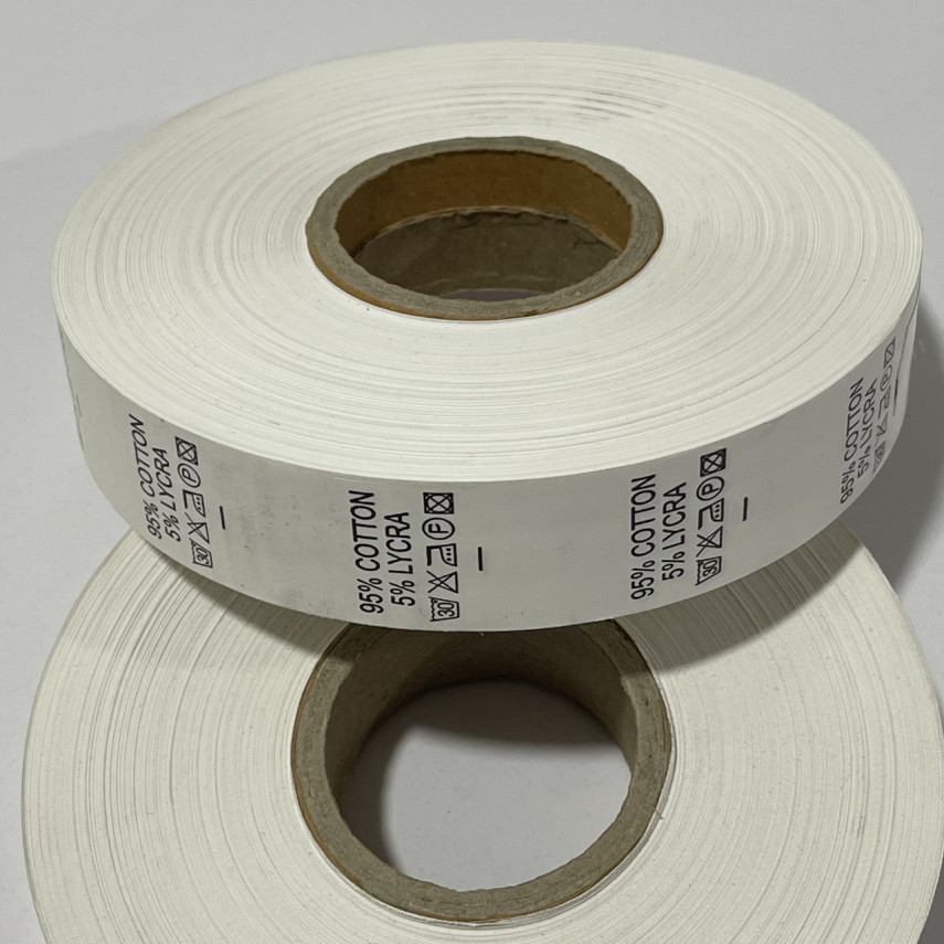 Этикетка состава 25мм (процентовака) Cotton 95% Lycra 5% (100 метров) Этикетка состава 25мм (процентовака) Cotton 95% Lycra 5% (100 метров)