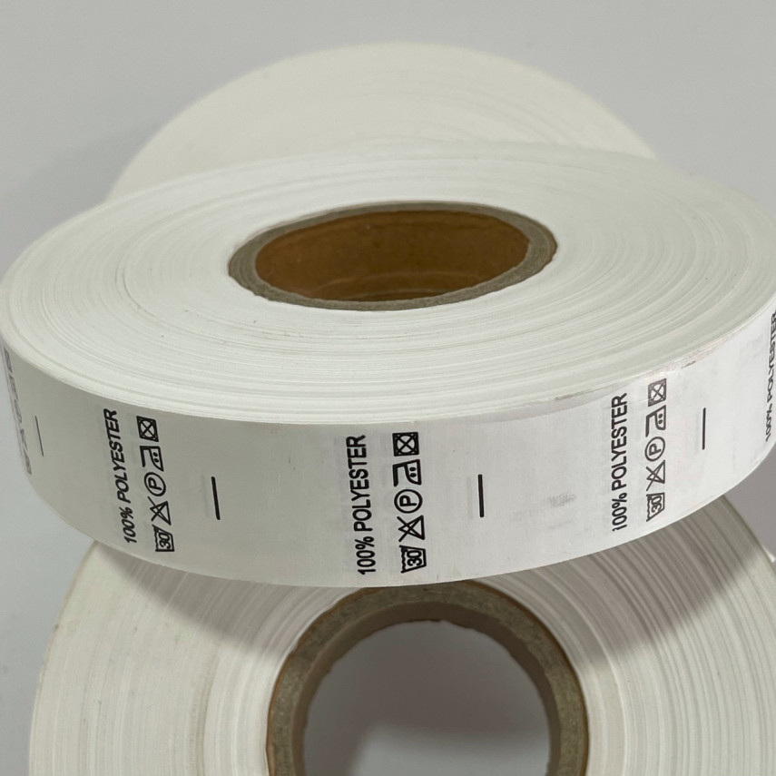 Этикетка состава 25мм (процентовка) Polyester 100% (100 метров) Этикетка состава 25мм (процентовка) Polyester 100% (100 метров)