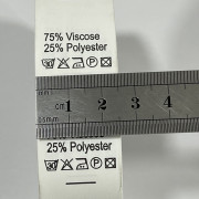 Этикетка состава 25мм (процентовка) Viscose 75% Polyester 25% (100 метров)