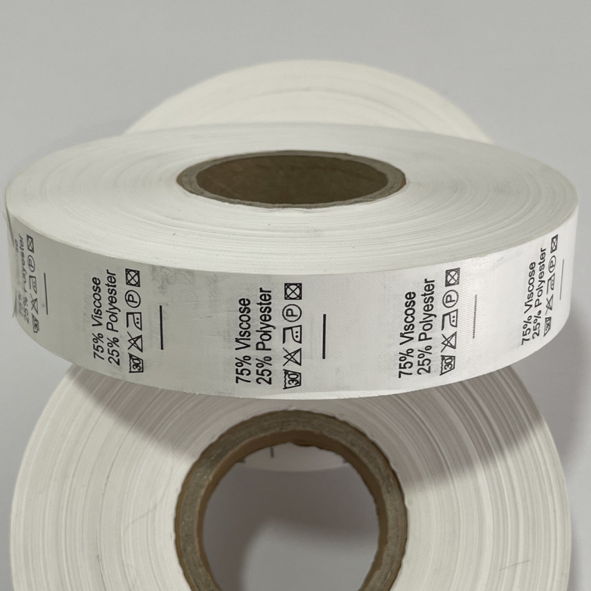 Этикетка состава 25мм (процентовка) Viscose 75% Polyester 25% (100 метров)
