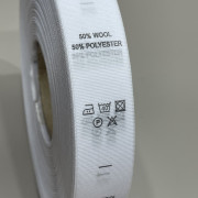 Этикетка состава 25мм (процентовака) wool 50% polyester 50% (100 метров) Этикетка состава 25мм (процентовака) wool 50% polyester 50% (100 метров)