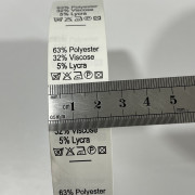 Этикетка состава 25мм (процентовка) Polyester 63% Viscose 32% Lycra 5% (100 метров)