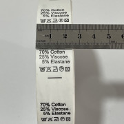 Этикетка состава 25мм (процентовка) Cotton 70% Viscose 25% Elastane 5% (100 метров) Этикетка состава 25мм (процентовка) Cotton 70% Viscose 25% Elastane 5% (100 метров)