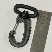 Карабин для сумок пластик 2,5 см черный (100 штук)