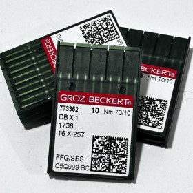 Иглы Groz-Beckert с тонкой колбой DBx1 №70 FFG/SES